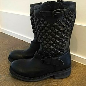 Ash studded biker boot